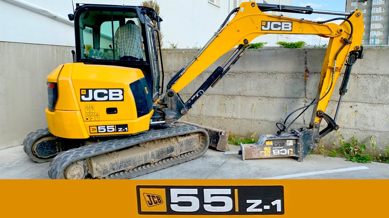 Мини-экскаватор JCB 55Z-1 в работе