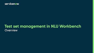 Test set management in NLU Workbench