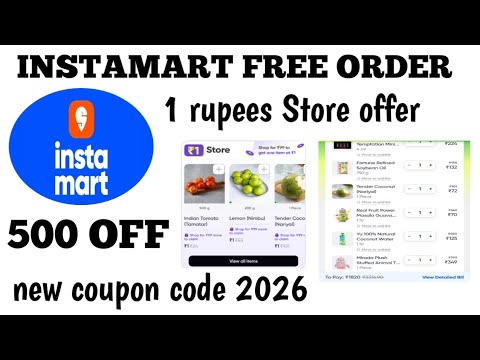 Instamart Free Order || instamart Coupon Code 2026 || instamart 1 ...
