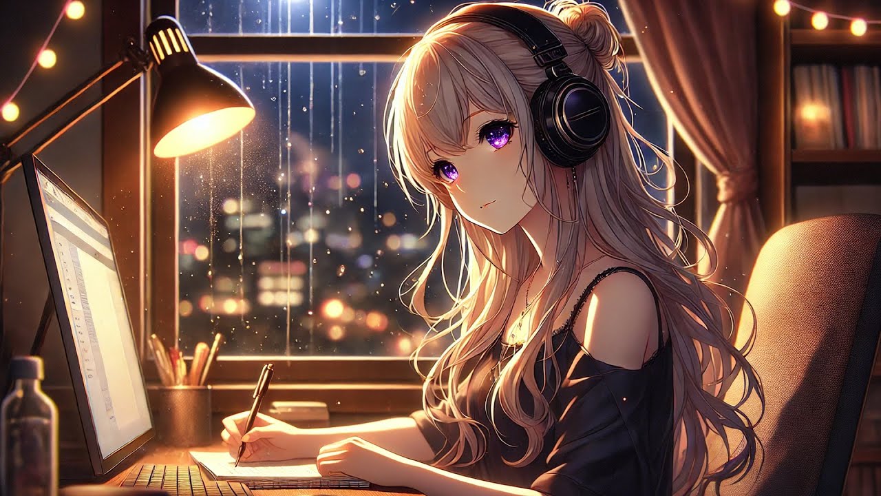 Lofi: Midnight Rain for Deep Focus | Dark Rain Ambience for Long Focus Sessions