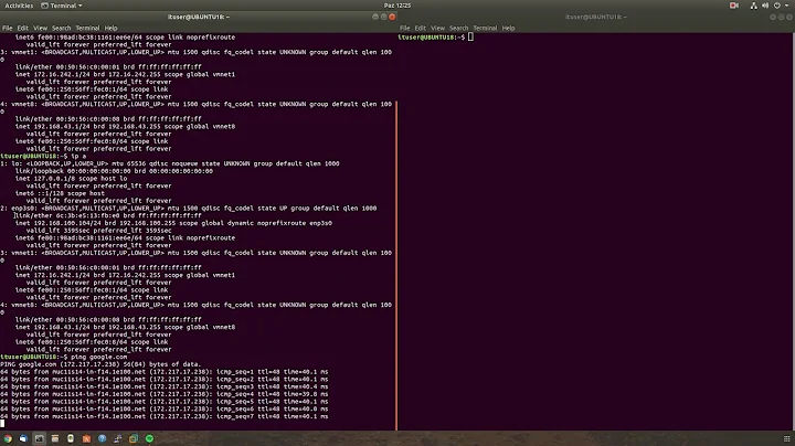 ubuntu network interface cli down up command