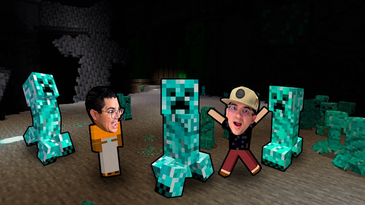 DESCOBRIMOS A CAVERNA SECRETA DOS CREEPERS DE DIAMANTE NO MINECRAFT!