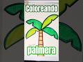 coloreando el dibujo de una palmera ando 🌴 #relajación #coloreando #art #divertido #dibujo #palmera