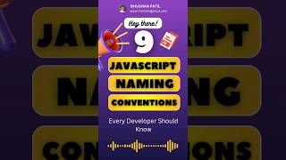 9 JavaScript Naming Convention that every developer should know #javascript #coding #html #reactjs