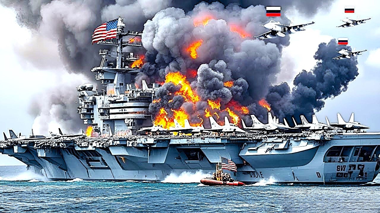 10 часов назад: Пилот российского Су-57 уничтожил американский авианосец, перевозивший 700 танков