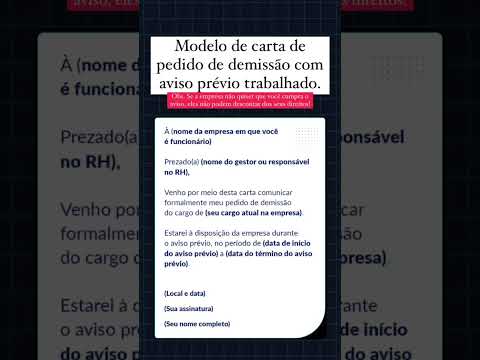 Modelo De Carta De Pedido De Demissão Com Aviso Prévio 