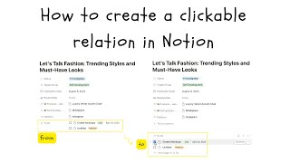 How to create a clickable relation in Notion