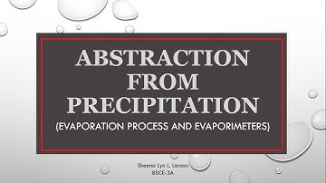 Evaporation Process & Evaporimeters | Abstraction from Precipitation