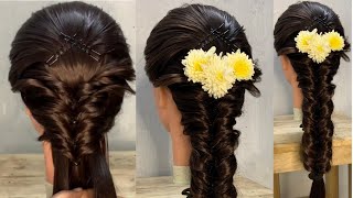 Messy Braid Hairstyle for braides✨easy hairstyle|simple hairstyles|braid hairstyle|wedding hairstyle