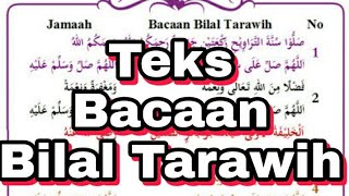 Teks dan Bacaan Bilal Sholat Tarawih dan Sholat Witir