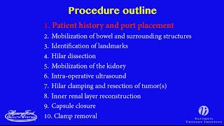 Robotic Partial Nephrectomy: Step 1 of 10 Port Placement