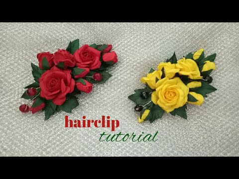 64# Cara membuat jepit rambut floral 🌷 how to make floral hairclip 🌷