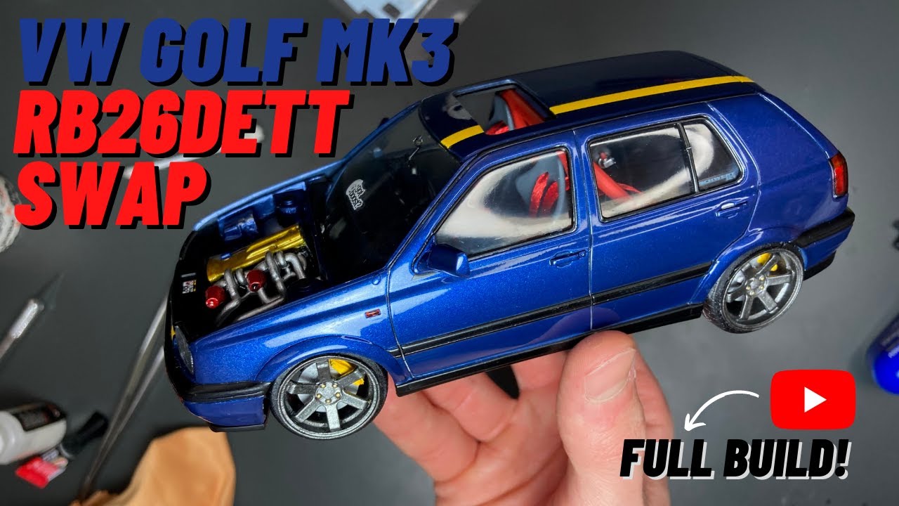 1/24 Scale Fujimi VW Golf MK3 (RB26Dett Swap) Project Full Build W‬