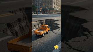 🚧 Tiny Crew Fixes a Giant Pothole! 🛣️#TinyWorkers #PotholeRepair #ConstructionCrew #RoadRepair