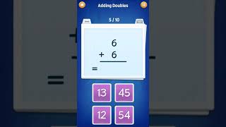 Math Games for Kids to Learn Addition 07 (Adding Doubles) #shorts #maths