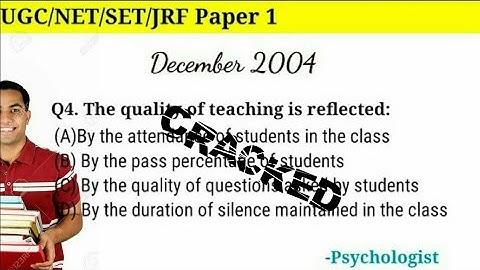 #SmartStudy | Q.4) Dec 2004 | Solved Question Papers (For All - UGC/NET/SET/JRF Paper 1)