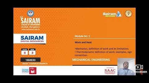 Lecture video 1_18ME33_Module 2_Work & Heat _ Anand K Joshi
