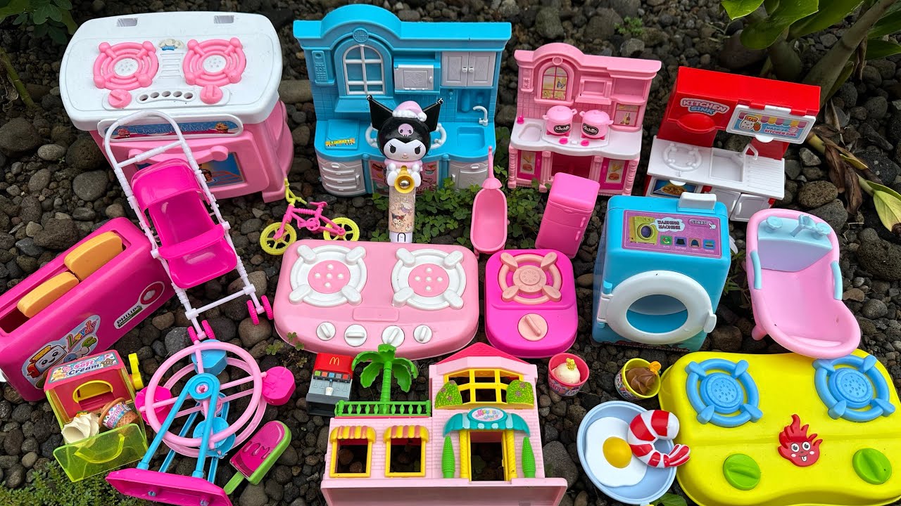 Menemukan Mainan Masak Masakan, Cooking Toys, Kitchen Toys, Bathtub, Rumah, Es Krim, Kompor, Toaster