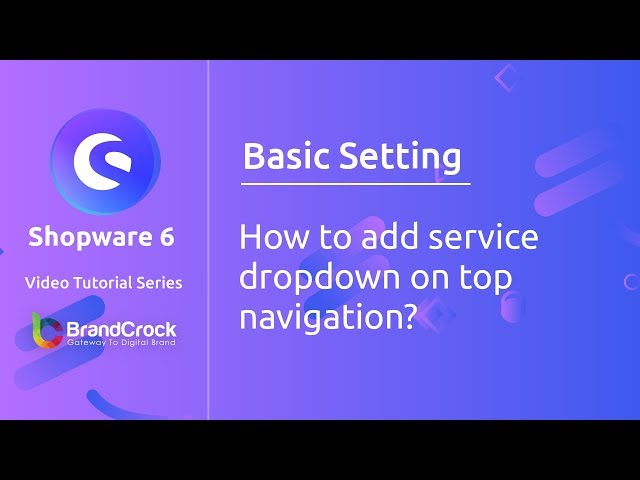 Shopware 6 tutorials : How to add Services dropdown on top navigation?