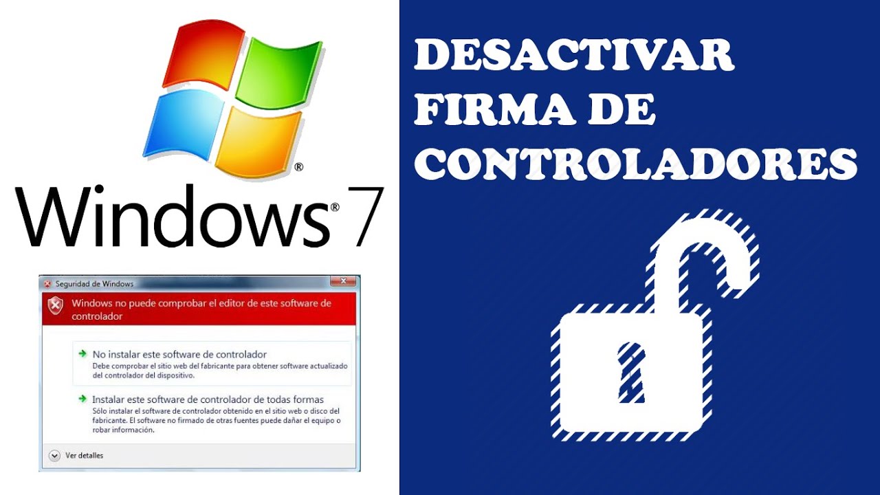 DESACTIVAR FIRMA DE CONTROLADORES SOLUCION DEFINITIVA 2019