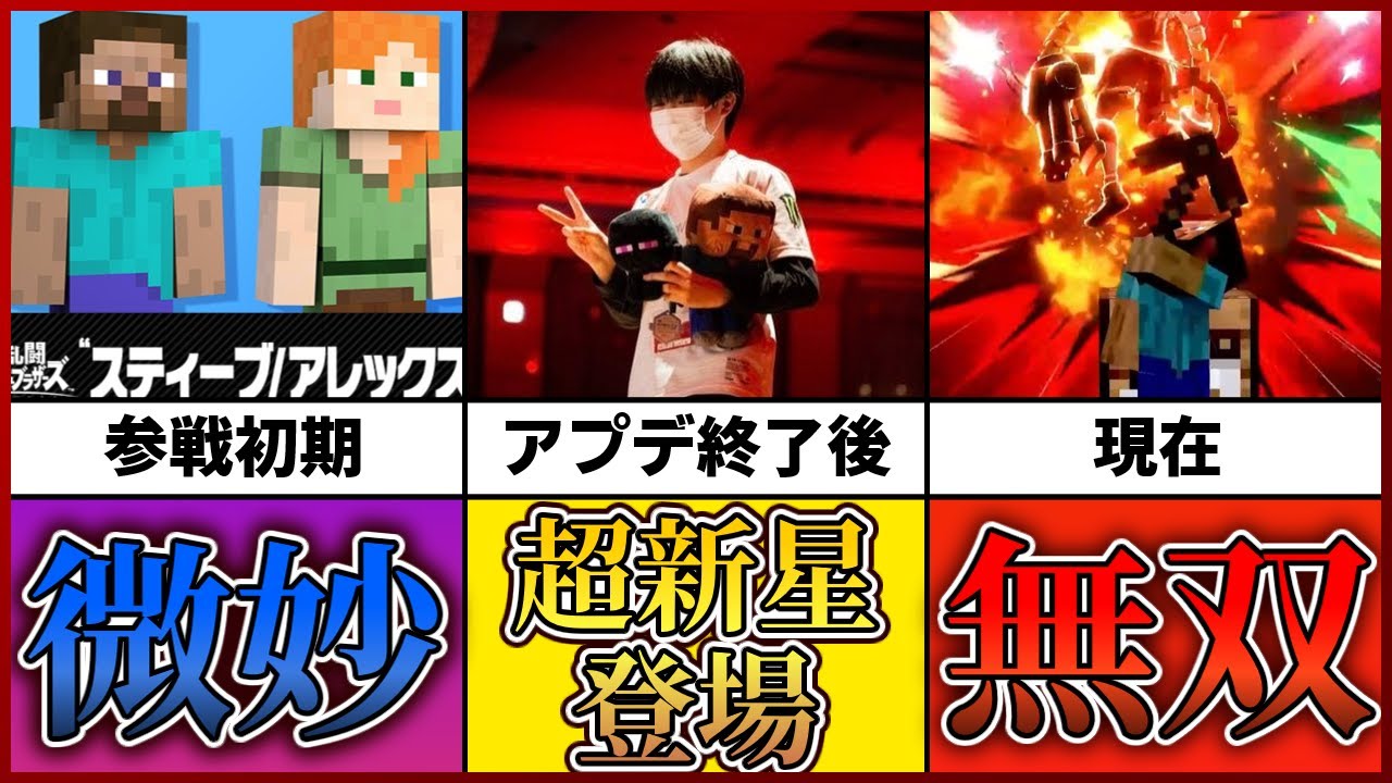 【スティーブ弱くね？→最強キャラに】競技シーンから見たスティーブの歴史を完全解説！！！！！！