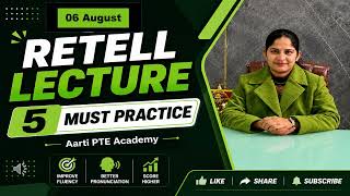 06 August PTE Retell Lecture Practice | Most Important Questions with Answers | Daily Practice |