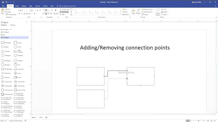 Add or Remove connection points in Visio 2016