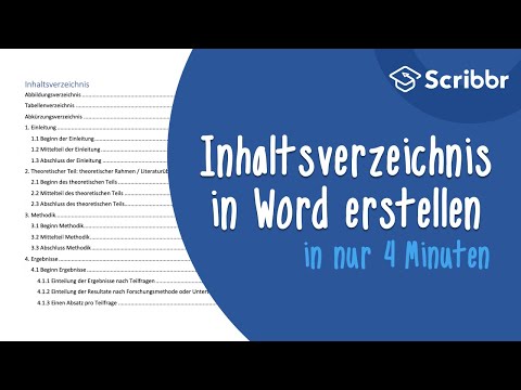 Video: So Erstellen Sie Ein Inhaltsverzeichnis Im Jahr