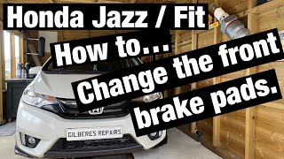 Honda jazz fit front brake pad replacement