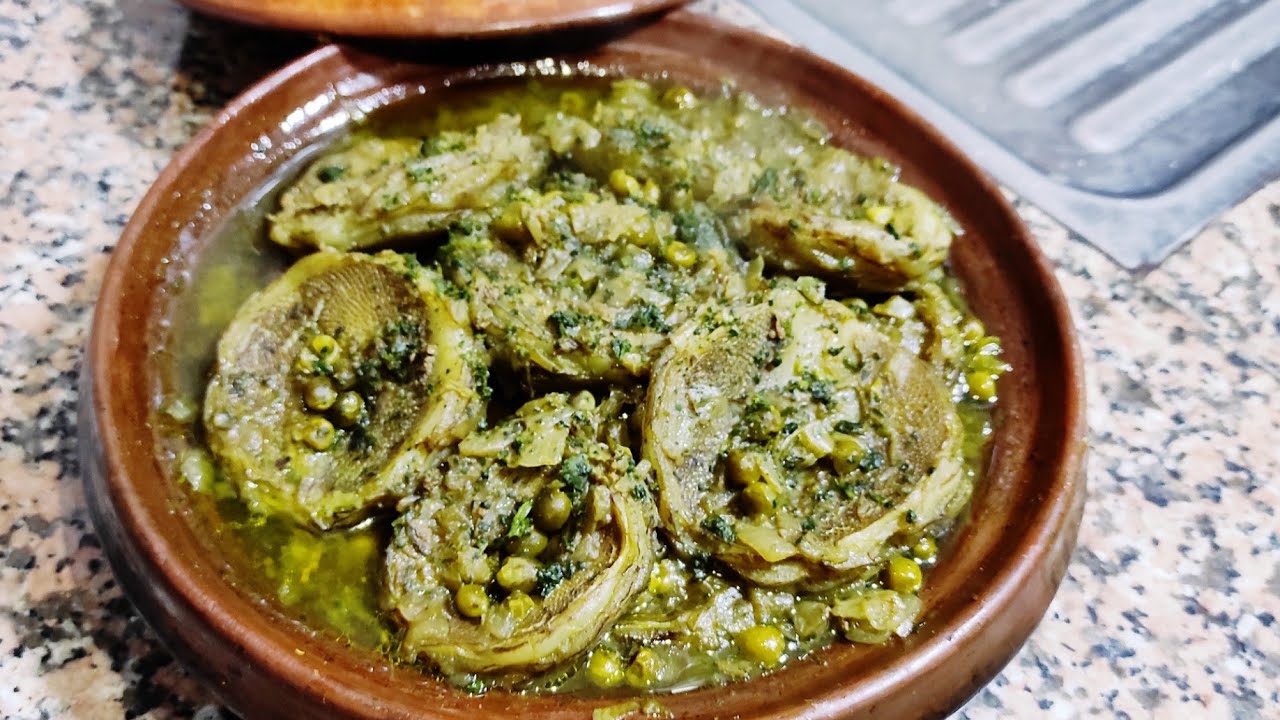 طاجين اللحم بالقوق و الجلبانة #اطباق مغربية