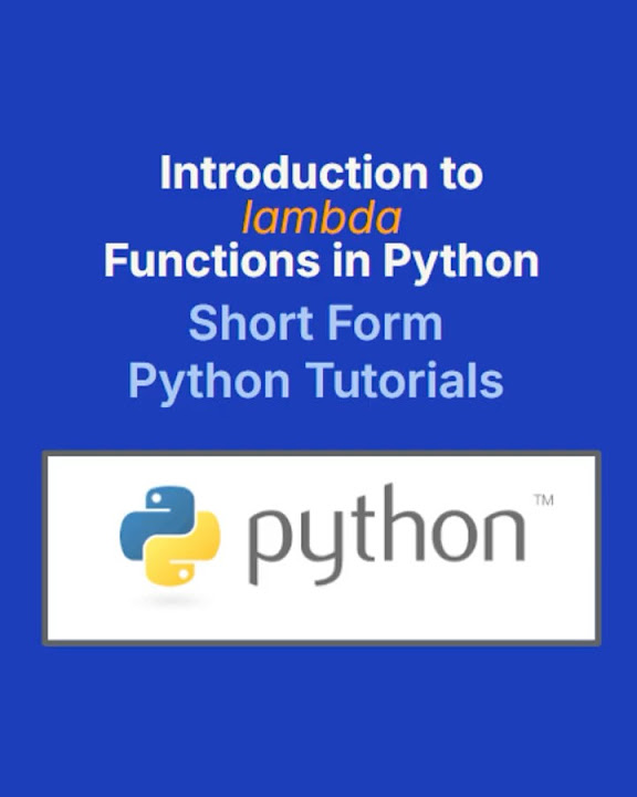 Python Lambda Functions Tutorial | Anonymous Functions & Filter ...