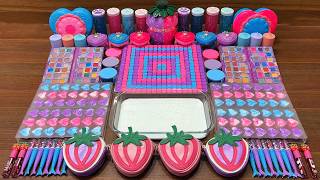 Slime Mixing Pastel Ombre Glossy Slime With Clay &amp; Glitter Sounds #165