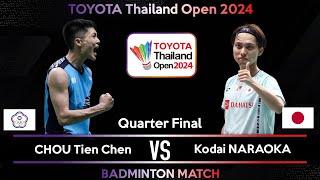 🔴LIVE SCORE | CHOU Tien Chen (TPE) vs Kodai NARAOKA (JPN) | Thailand Open 2024 Badminton