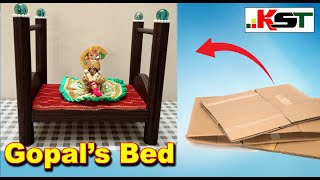 How to make Shree Krishna Gopal&#39;s bed with cardboard