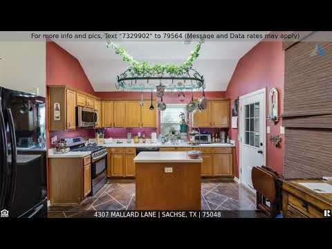 4307 Mallard Lane, Sachse, TX home video tour