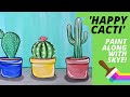 EP18- 'Happy Cacti' - Cute cacti and succulents - Easy acrylic painting tutorial for beginners