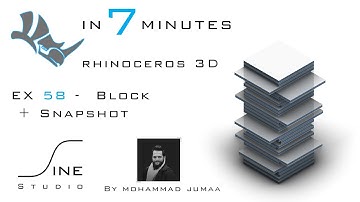 Rhino tutorial in 7 minutes  -  EX 58  -  Block + Snapshot