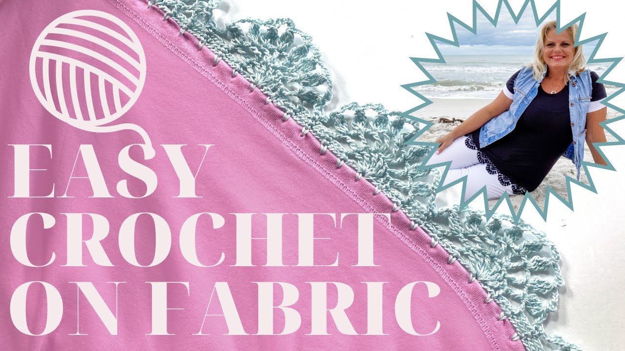 Maybellene Crochet on Fabric Edging FREE Pattern Easy DIY Upcycle T-shirt Craft Project