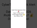 #CyberTech #Buyback2026 #StockMarketIndia #ShareMarket #StocksToWatch #DalalStreet #InvestingIndia