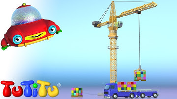 🎁TuTiTu Builds a Crane - 🤩Fun Toddler Learning with Easy Toy Building Activities🍿