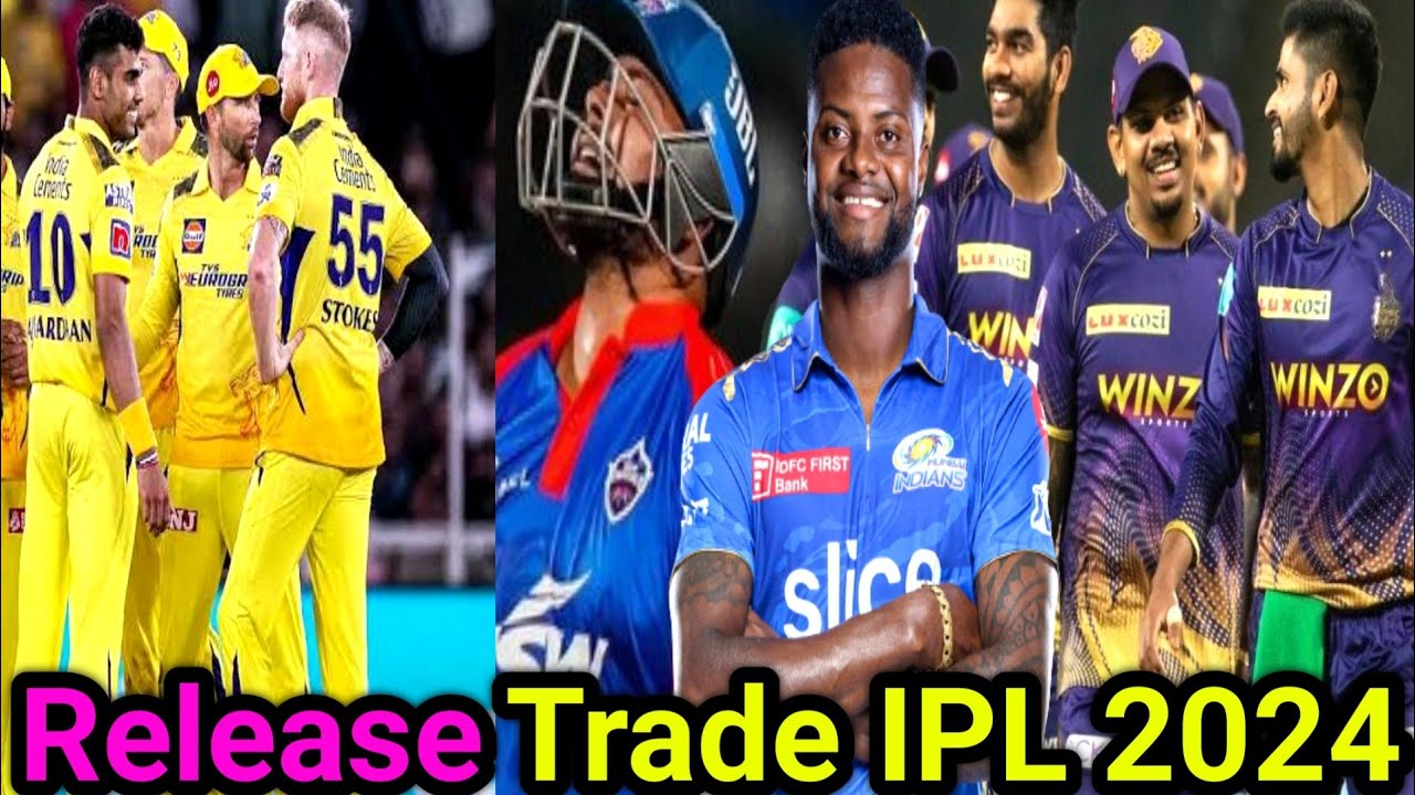IPL 2024 | Release player's confirmed | Trade ipl 2024 | Csk | Kkr 2024 | Delhi capitals