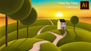 Sunset Vector Illustration Tutorial for Beginners | Adobe Illustrator Tutorial screenshot 2