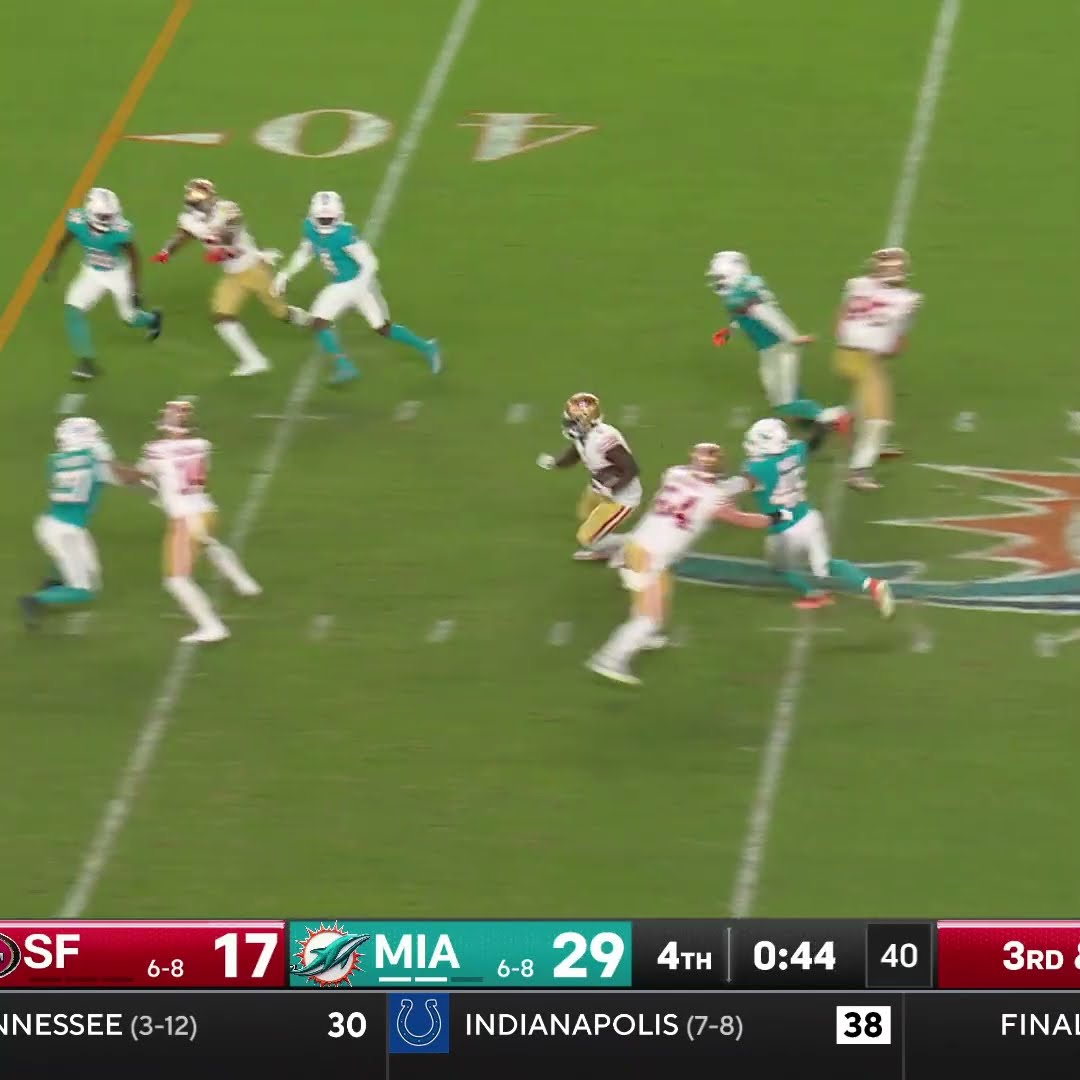 Deebo Samuel catches for a 27-yard Gain vs. Miami Dolphins