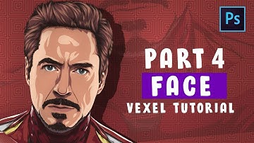 [ Photoshop Tutorial ] Vector / Vexel Art [PART 4 - FACE ] (IRONMAN)