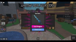 Trading Bone Blade for Ice Dragon and Cookie Blade in MM2.