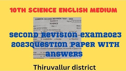10th Science Second Revision Exam Question Paper &Answers