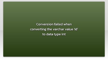 Conversion failed when converting the varchar value 