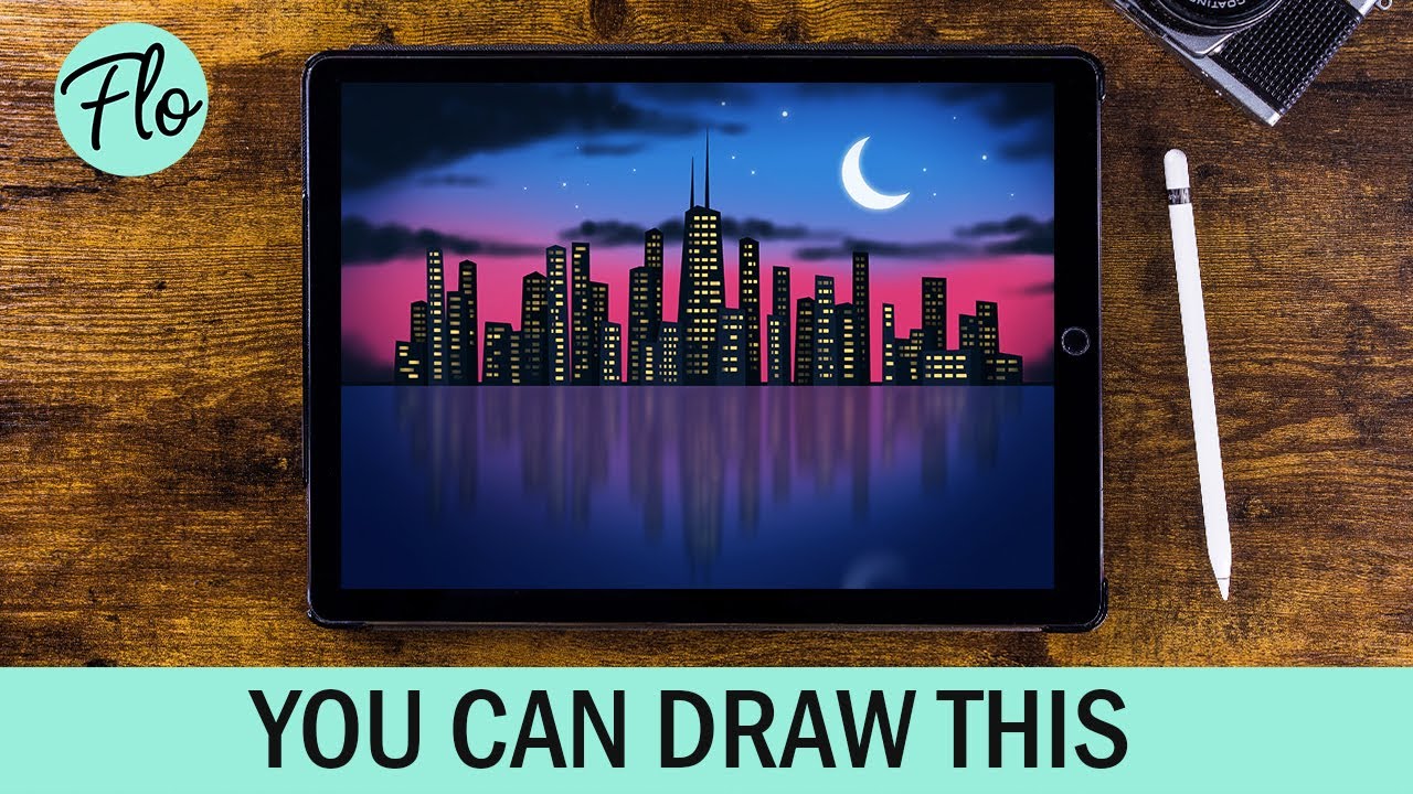 picture Sunset Procreate Drawing Ideas you can draw this skyline in procreate