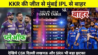 IPL Points Table 2024 Today 12 May | KKR MI after match points table | IPL 2024