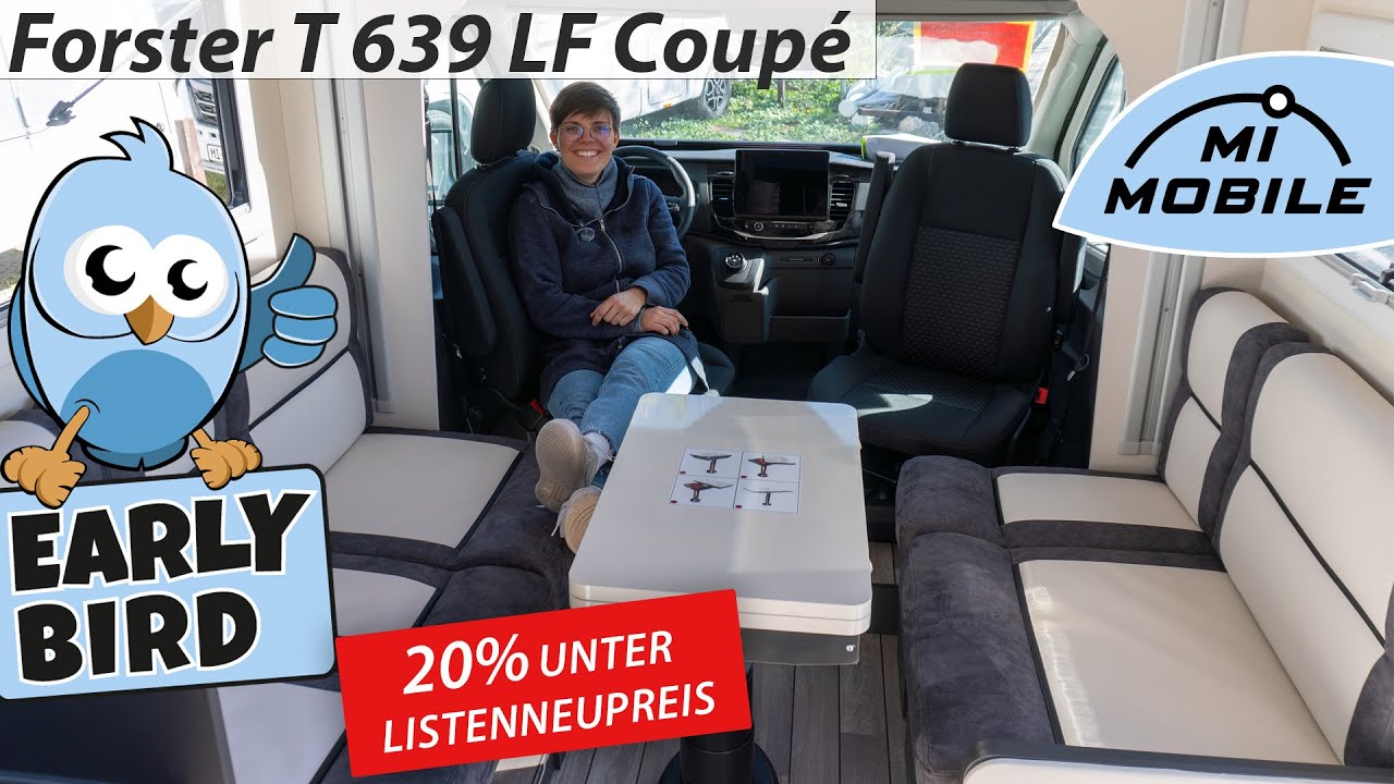 20% Rabatt: Geniales Raumwunder statt Campervan - nur 6,39m lang - Forster T 639 LF  - Wohnmobil